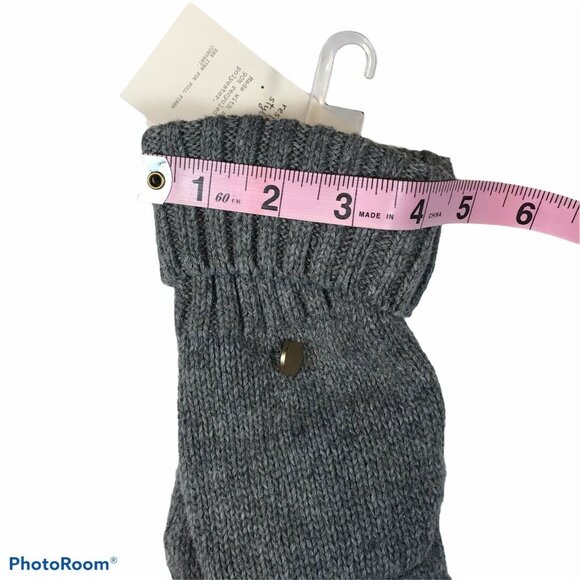 A New Day Womens One Size Mittens Convertible Fingerless Knit Grey New With Tags - Picture 8 of 11